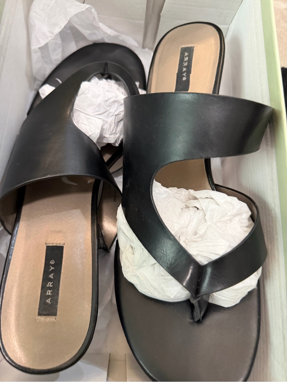 Array Black Women's Cross-Strap Slide Sandals